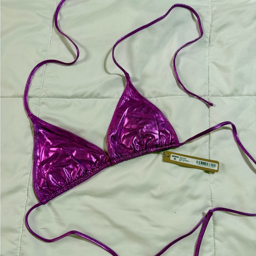 SKIMS Metallic Swim Triangle Top